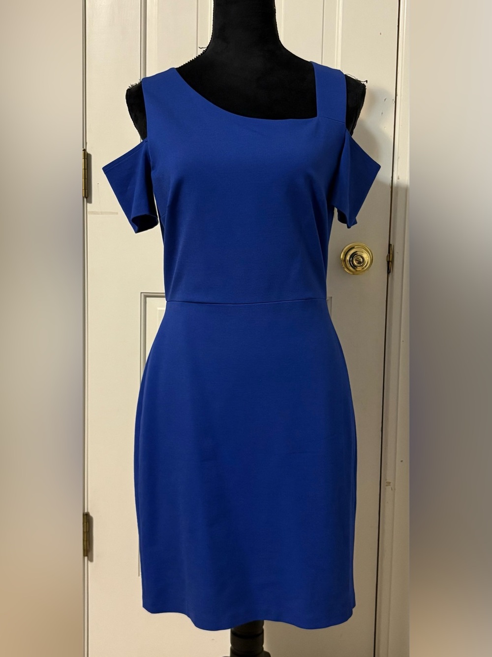 1. STATE Cold-Shoulder Sheath Dress